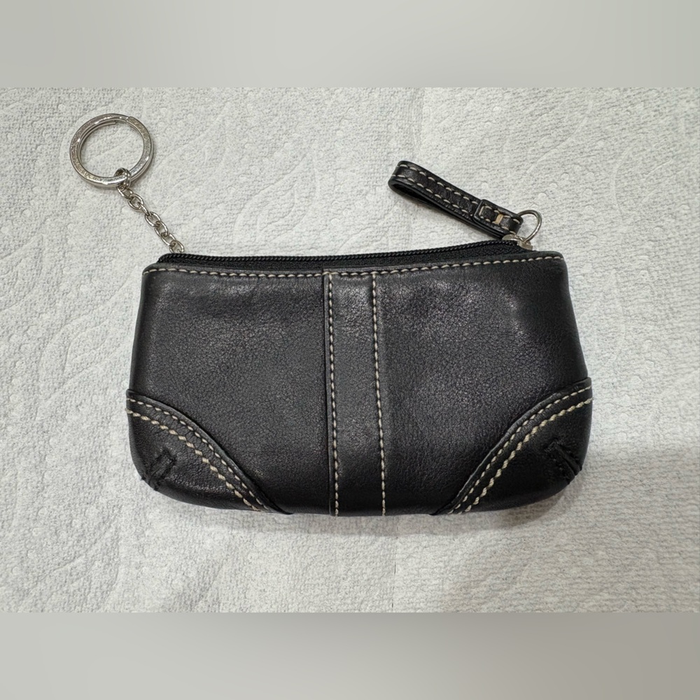 Coach  Black Leather keychain wristlet